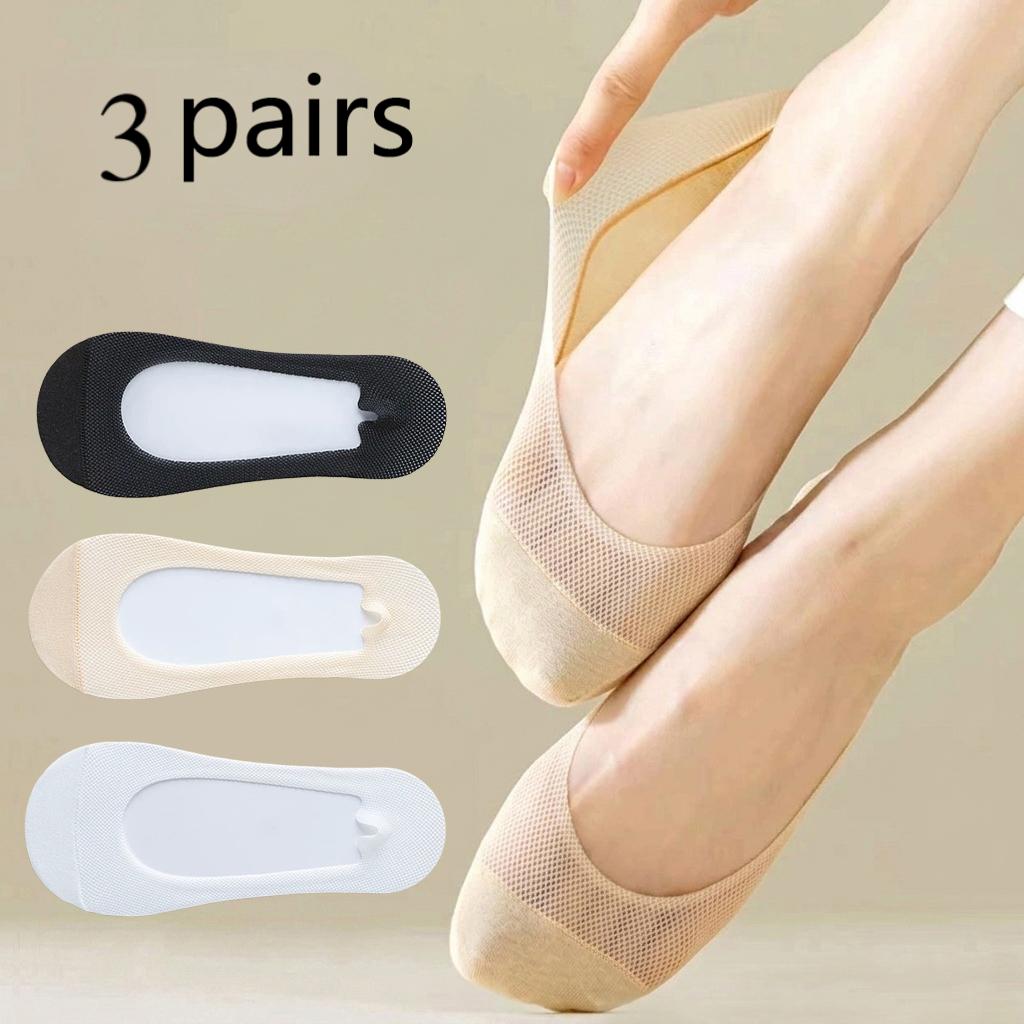 Invisibility Sock Loafer - 3 пары женских невидимых носков-невидимок, силиконовые