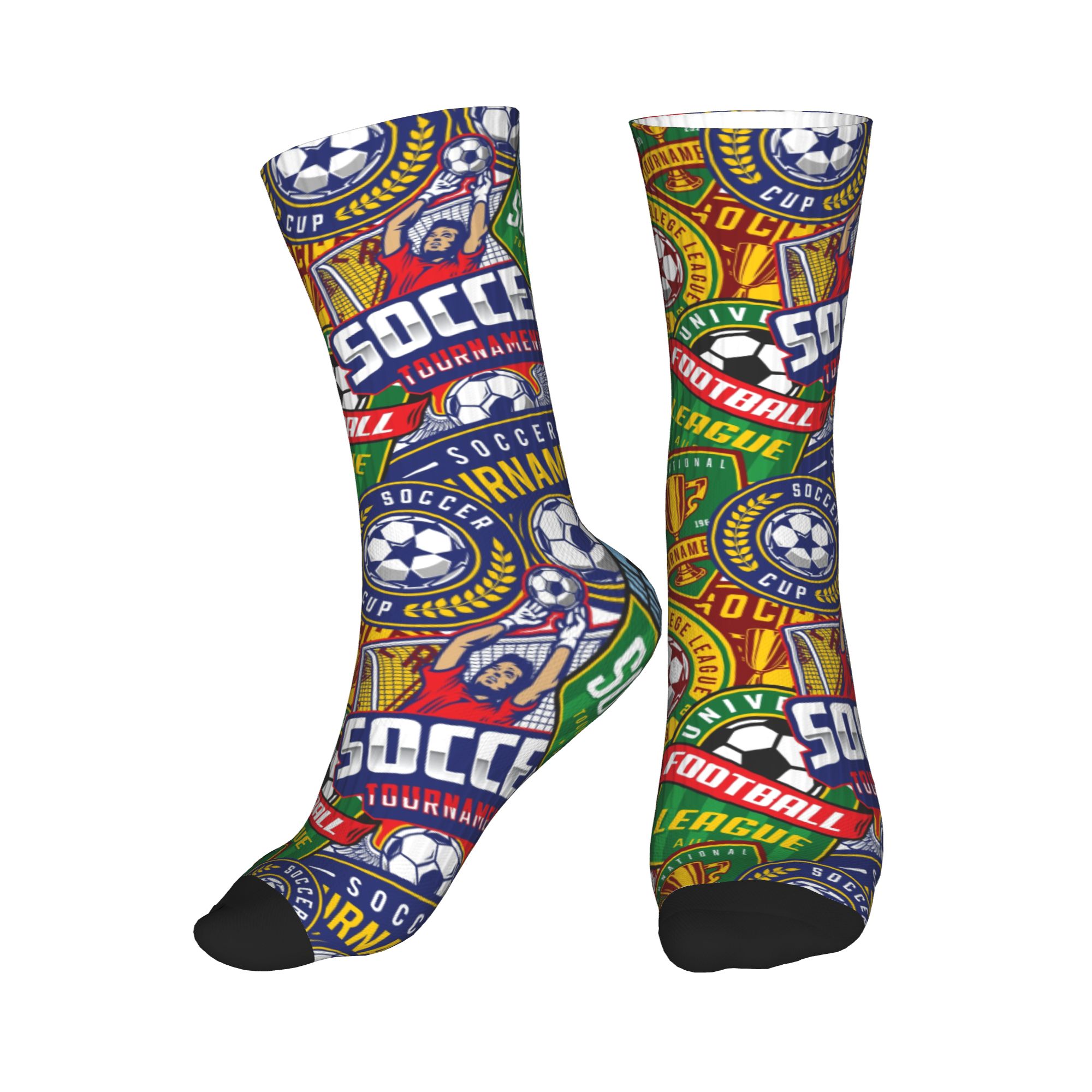 Dress Sock Men - Ретро-носки с футбольным значком, зеленые, красные,
