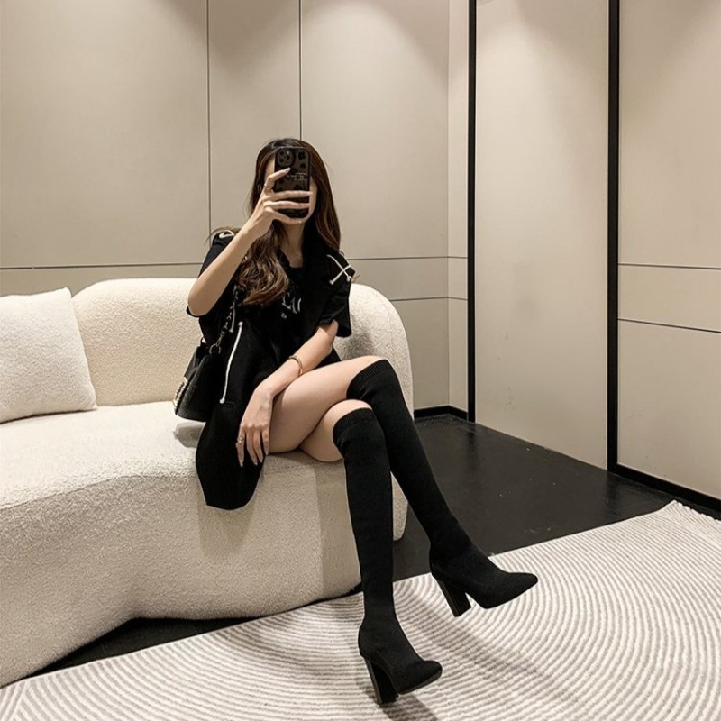Женские ботфорты с острым носк – обзор и цена Knee High Sock Women